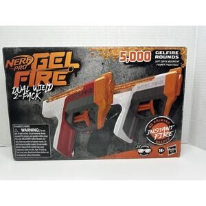 NERF PRO Gel Fire Dual Wield 2-Pack with 5,000 Rounds & 1 Pair of Safety Glasses